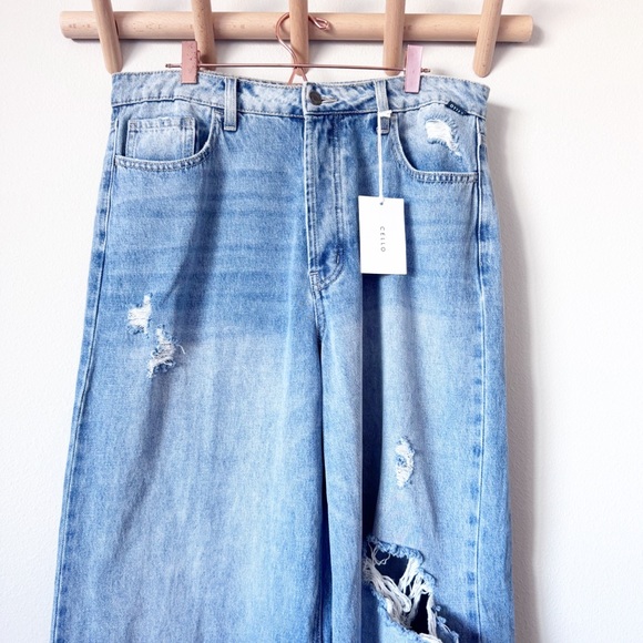 Cello Light Blue Wide Leg Flare Jeans - Picture 4 of 13